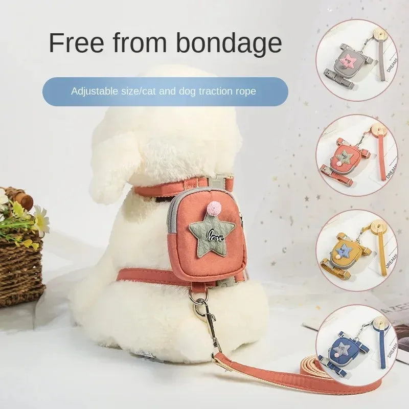 Dog Harness No Pull Leash Cats Collar Set Pet Accessories Double Strap for Dogs Choker Small Suit Accessories Collars Pet