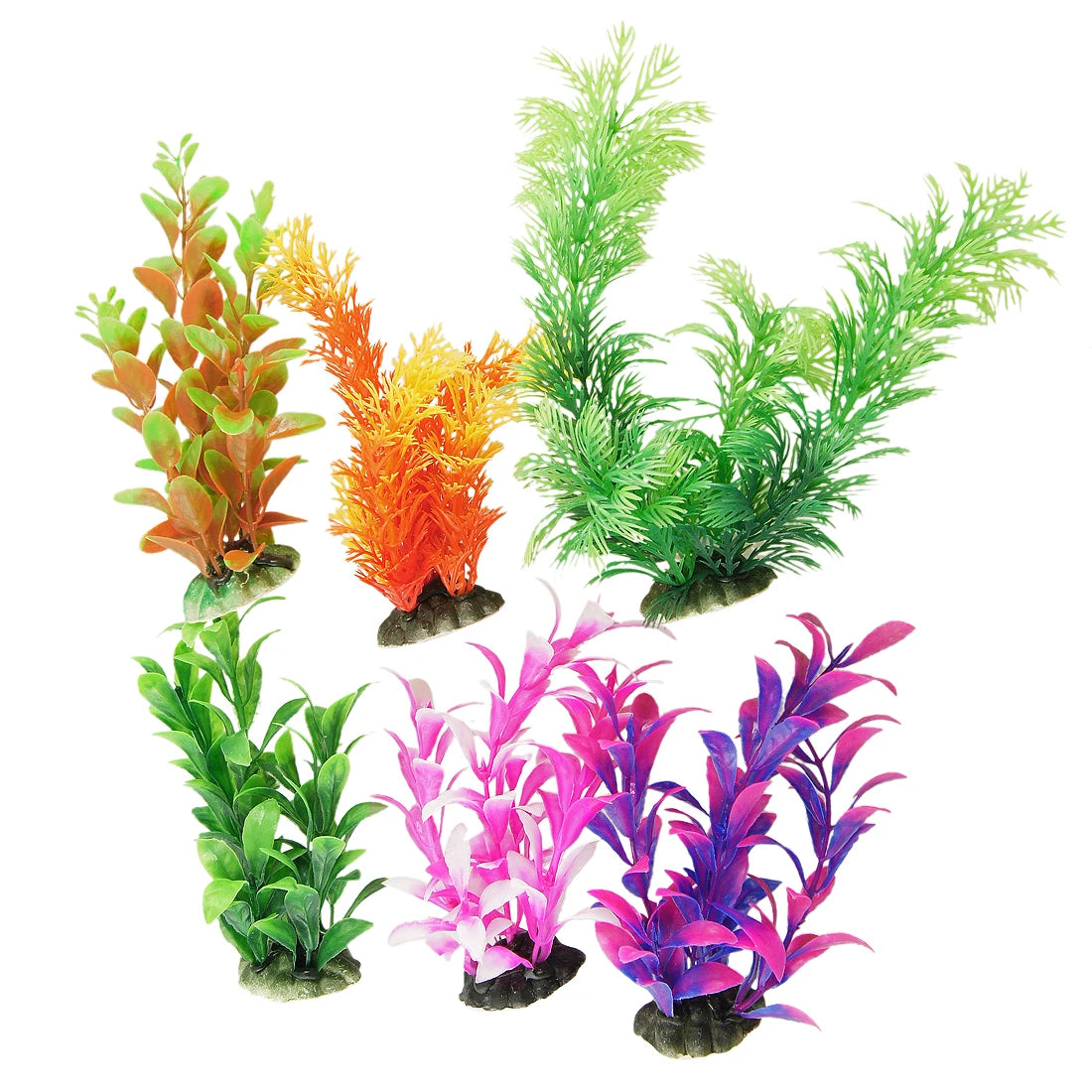 UXCELL 3/4/5/6/8/9 Pcs Artificial Aquarium Plants Grass Water Weeds Ornament Fish Tank Plant Flower Grass Decor Accessories