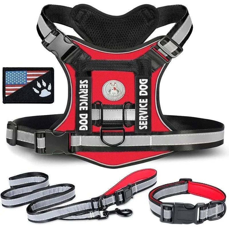 Doberman Dog Harness Collar Leash Set Walking Pet Vest Harnesses for Medium Large Dogs German Shepherd mascotas Chain Supplies