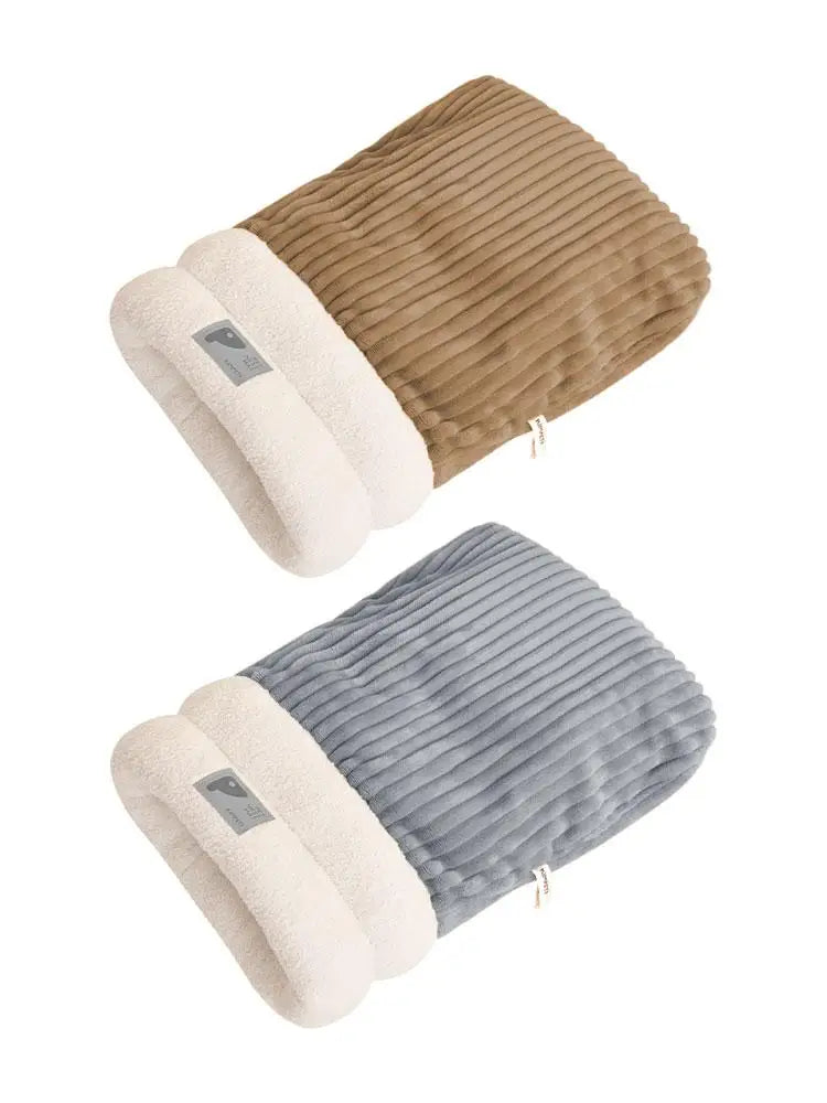 Cat Sleeping Bag Soft Cat Bed Warm Pet Pocket Type Quilt Bed Semi-Enclosed Warming Burrow Cat Bed Dog Bed For Camping