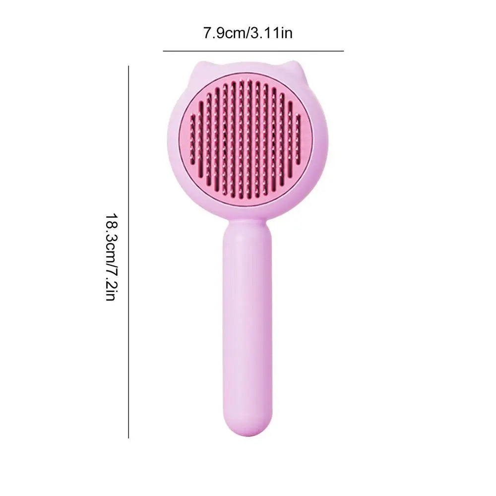 Cat Brush For Shedding Self-Cleaning Slicker Pets Grooming Tool With Release Button Shedding And Dematting Undercoat Rake Comb