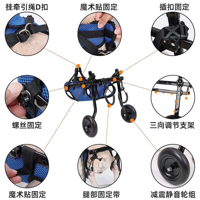 Pet Dog Wheelchair Leg Injury Walker Cat Rehabilitation Walker Small Stroller That Can Go To The Bathroom To Assist Walking