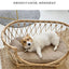 Japanese ins natural rattan dog cat pet bed teddy kennel princess bed summer removable cage