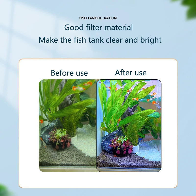 Transparent  Aquarium Filter Fish Tank Fluidized Moving Bed Filter Bubble Bio Filter Media With Air Stone And Sponge Filters New
