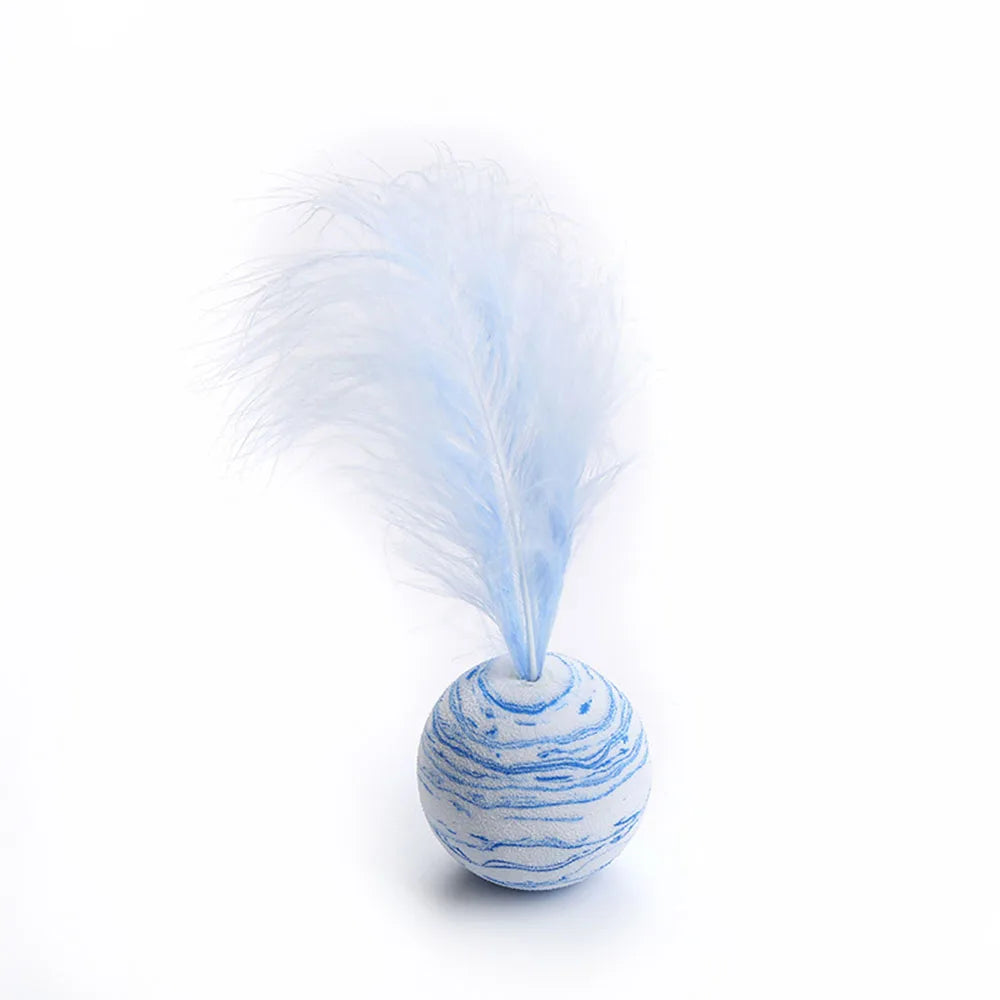 Cat Feather Toy Funny Foam Star Ball Feather Toy for Kitten Funny Cat Toy Throwing Toys Interactive Puppy Kitty Toy Pet Supplies