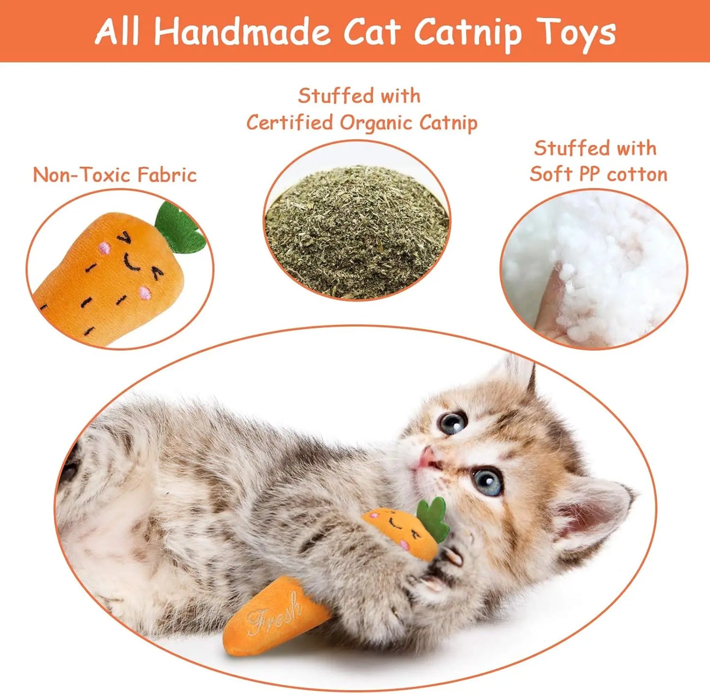 Cats Toy with Catnip Plush Cat Toys for Kitten Teeth Grinding Thumb Pillow Chewing Toy Claws Thumb Bite Pet Accessories