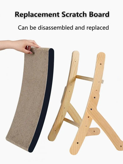 Cat Scratcher Wooden Frame Detachable Scrapers Bed 3 In 1 Cat Scratch Board Toys Training Grinding Claw for Cats Lounge Bed