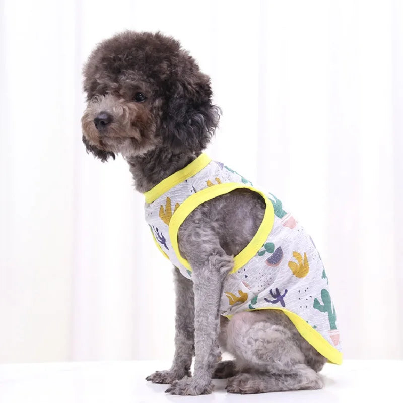 Cute Thin Summer Dog Vest Bear Print Dog Clothes Puppy Costume Chihuahua Bichon Sunscreen Cat Dog Cooling Vest Grils Dog T-Shirt