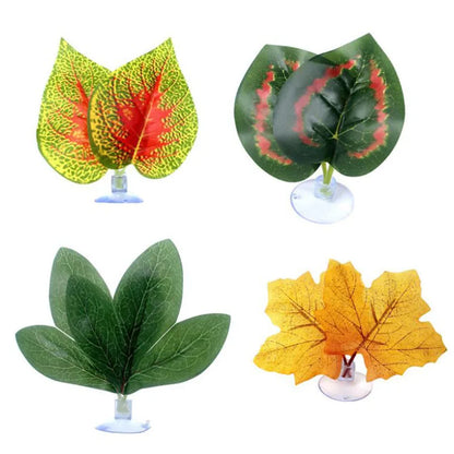 1Pc Artificial Aquarium Leaf Plants Decoration Betta Fish Rest Spawning Ornamental Plant Betta Fish Play Relax Hide Leaf Hammock