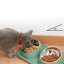 Ergonomic Inclined Cat Feeder Bowl Stainless Steel Raised Silicone Dog Bowl For Dogs Large No Spill Pet Mat Cat Food Supplies