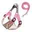 Floral Print Puppy Medium Dog Harnesses and Leash Set Reflective Pet Harness Vest for Small Dogs French Bulldog Shiba Inu Leads