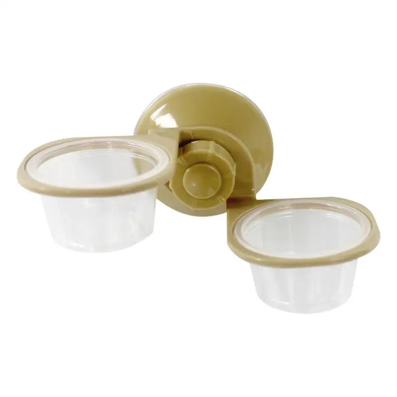 Reptile Feeder Suction Cup  Double Bowl Gecko Feeder Reptile Feeding Cup Chameleon Feeding Food Bowl For Reptiles Food And Water