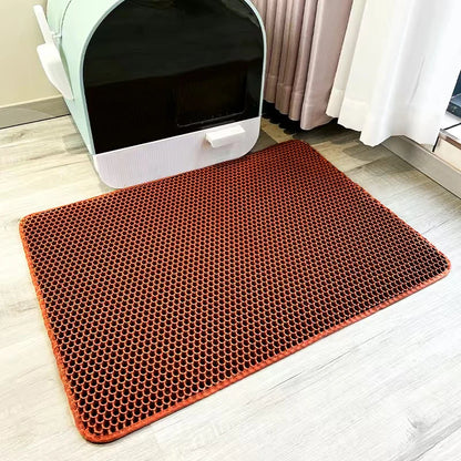 1pc, Cat Litter Mat, Cat Waterproof Litter Trapping Mat,Double Layer Filter Washable Non Slip Cat Mat For Cleaning, Pet Supplies