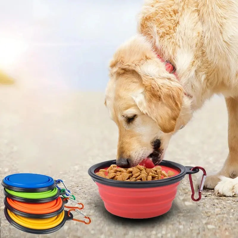 Hot Selling Camping Travel Portable Folding Dog Pet Food Water Bowl