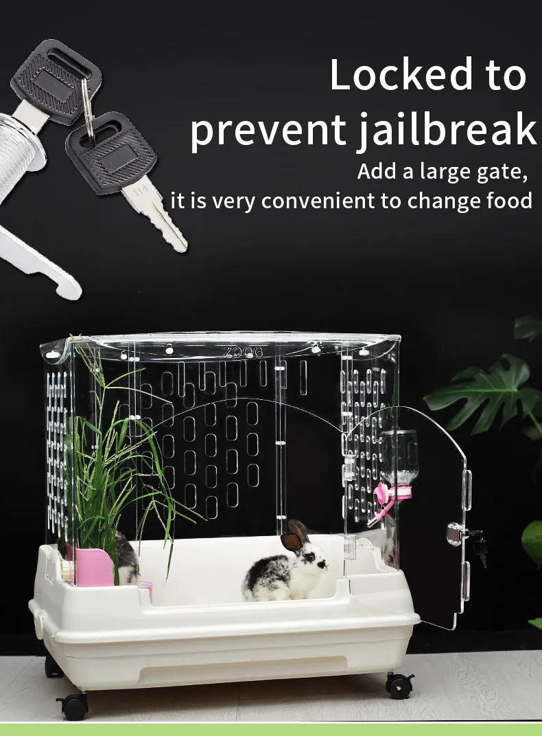 Indoor house acrylic  rabbit Chinchilla cage luxury cage for small animals pet house
