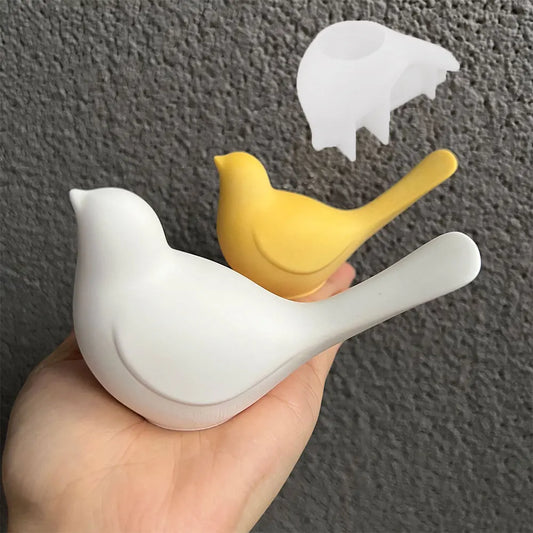 3D Bird Animal Mold Cute Butterfly Plaster Hanging Decoration Resin Silicone Clay Mold DIY Lovebird Garden Decoration