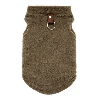 Spring Autumn Vintage Plaid Warm Fleece Pet Dog Cat Clothes Autumn Winter Thickened Vest Coat Small Medium Costume Traction Ring