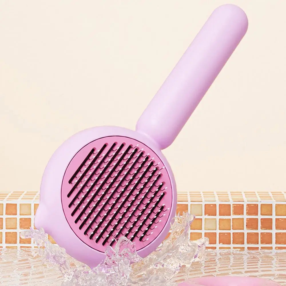 Cat Brush For Shedding Self-Cleaning Slicker Pets Grooming Tool With Release Button Shedding And Dematting Undercoat Rake Comb