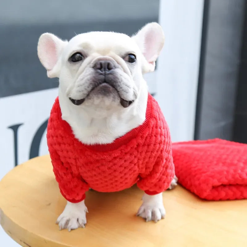 New Warm Fleece Pet Clothes Cute Print Coat Small Medium Dog Cat Shirt Jacket Teddy French Bulldog Chihuahua Winter Outfit