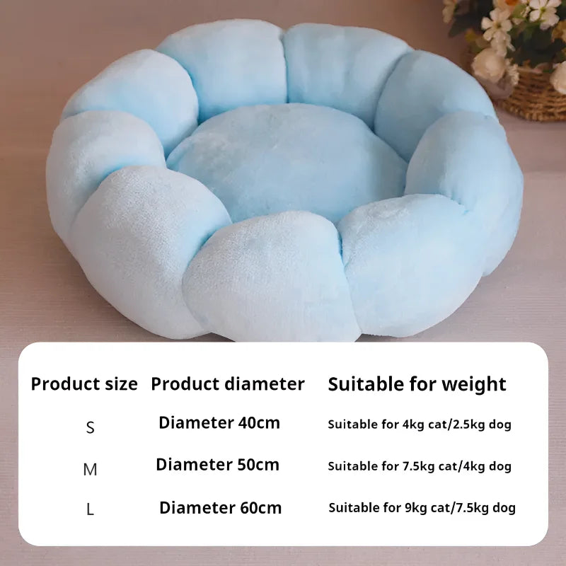 Cat Beds Petal Shaped Winter Warm Sleeping Cat Nest Soft Plush Pet Bed Dog Basket Cushion Cat Bed Cat Cushion Animal Sleeping