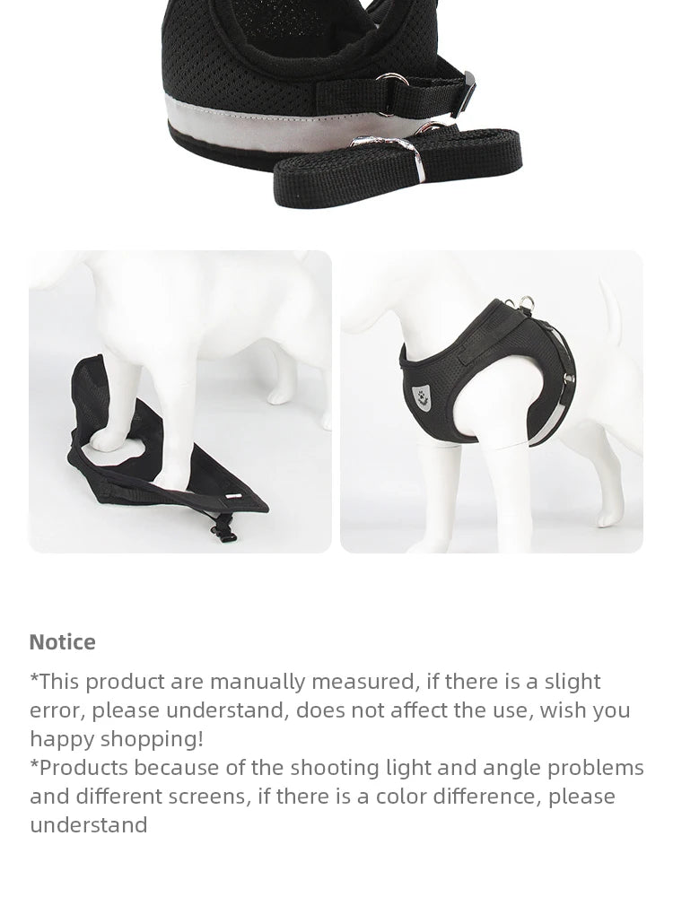 Pet Leash Undershirt Type Harness Breathable Reflective Adjustable Chest Harness Outdoor Dog Carrying Supplies