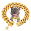 Gold Dog Chain Collar with Pendant A 15/19mm Wide Cuban Link Strong Stainless Steel Chew Proof Collar for Small Medium Large Dog