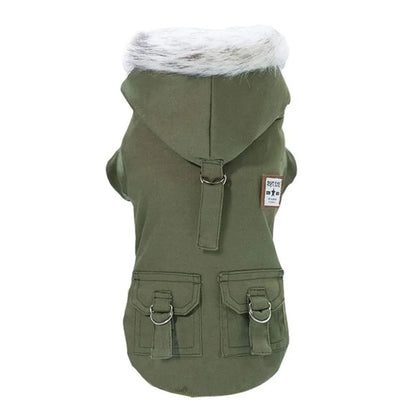 Winter Dog Clothes Warm Puppy Jacket Coat for Small Dogs Cats Chihuahua Yorkie Windproof Hoodies Pet Clothing Military Costume