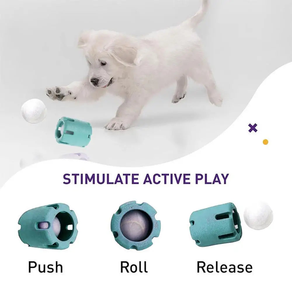 Dog Tennis Tumble Interactive Toy Pet Training Ball Rubber Heavy Duty Tennis Ball Cup Toy Puppy Chewing Dispensing self Play Toy