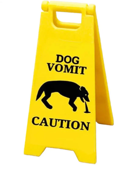 Cat Dog Vomit Caution Sign Funny Creative Dog Cat Vomit Caution Sign 3D Printed Yard Sign Cat Dog Vomit Warning Sign Board