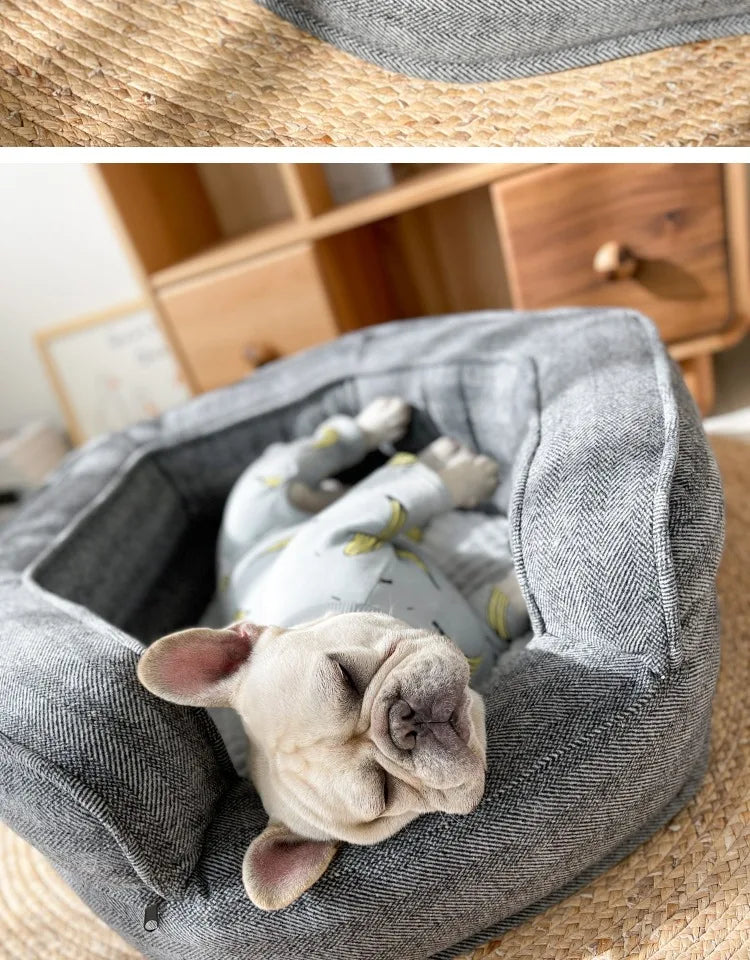Deep sleep hexagonal dog sofa French fighting kennel dog bed fully removable and washable pet bed thick warm dog cushion