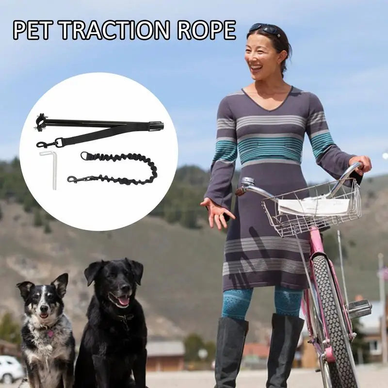 Dog Training Rope Bike Pet Lead Rope Bicycle Pet Walking Rope Adjustable Hands Free Traction Rope Safety Walking Lead For