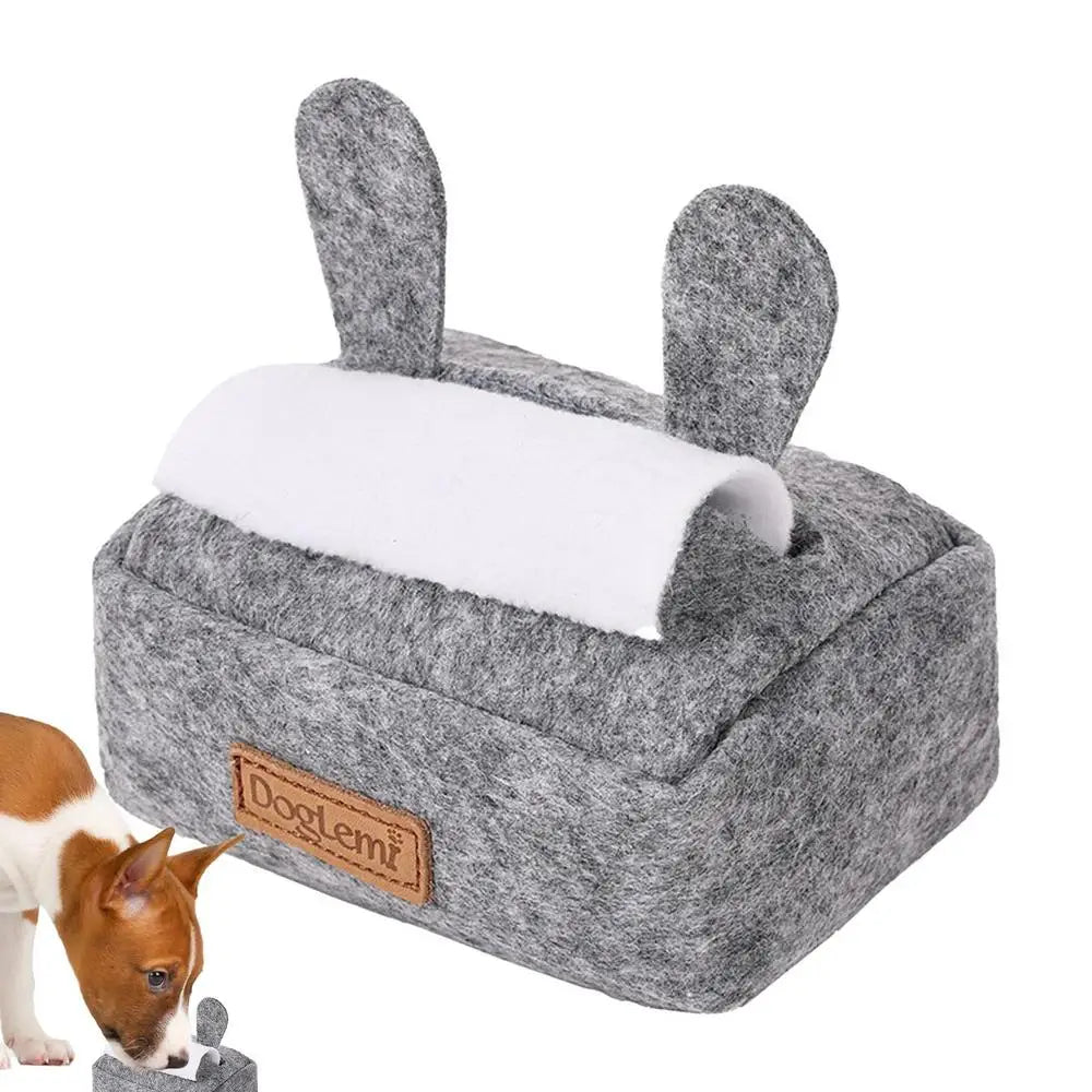 Pet Interactive  Puzzle Toys Encourage Natural Foraging Skills Portable Pet Snuffle Tissue Box Toy Slow Feeder Training Toy