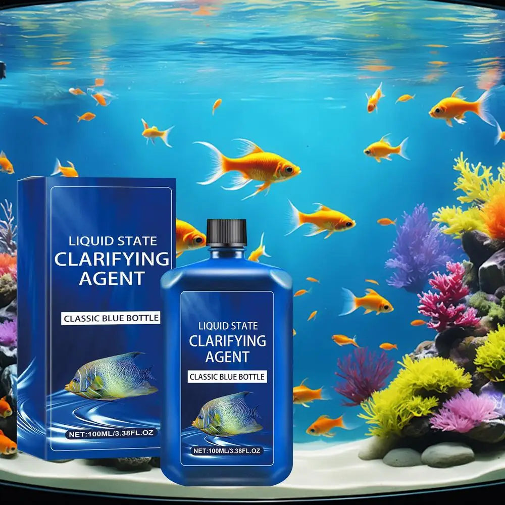 Fish Tank Clarifier Solution 100ml Purify Aquarium Water Clarifier Liquid Solution Improves Water Clarity Freshwater Purifier