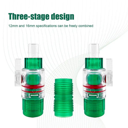 Aquarium Filter Water Valve Hose 12/16mm FlowControl Double Tap Quick Release Connector Fish Tank Hose Pipe Filter Valve