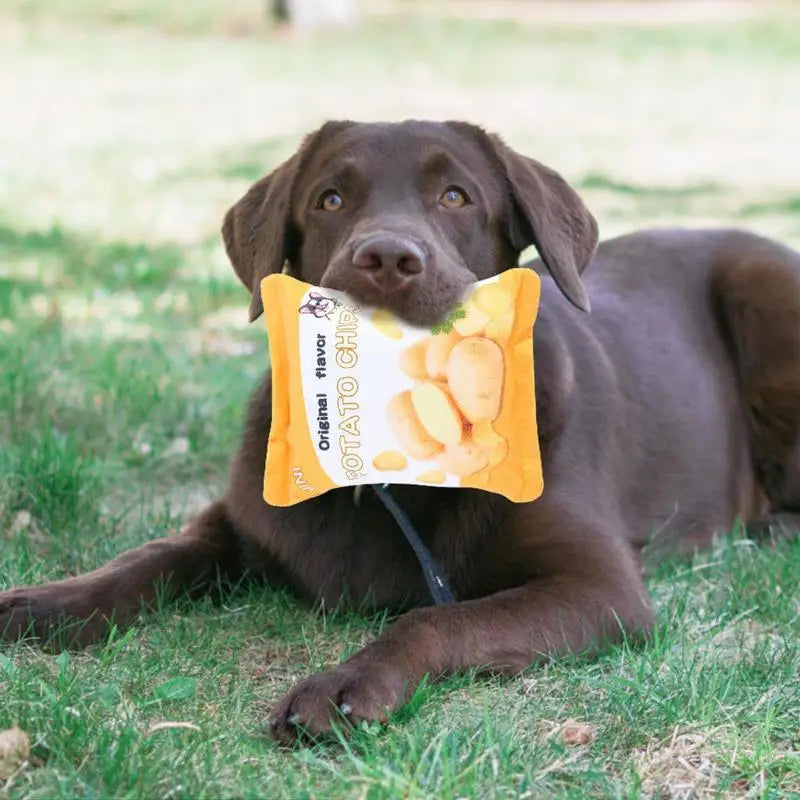Dog Toy Potato Chip Bag Squeaky Snack Bag Dog Toy Molar Toy Snack Bag Dog Toy Interactive Plush Pet Toy Puppy Teething Toy