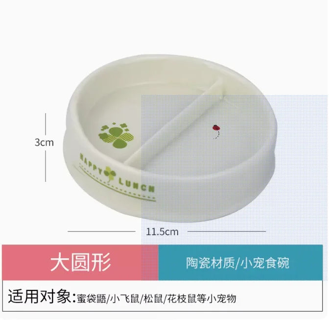 Hamster bowl ceramic chipmunk eating bowl honey squirrel grain bowl hedgehog food bowl food box food bowl feeder
