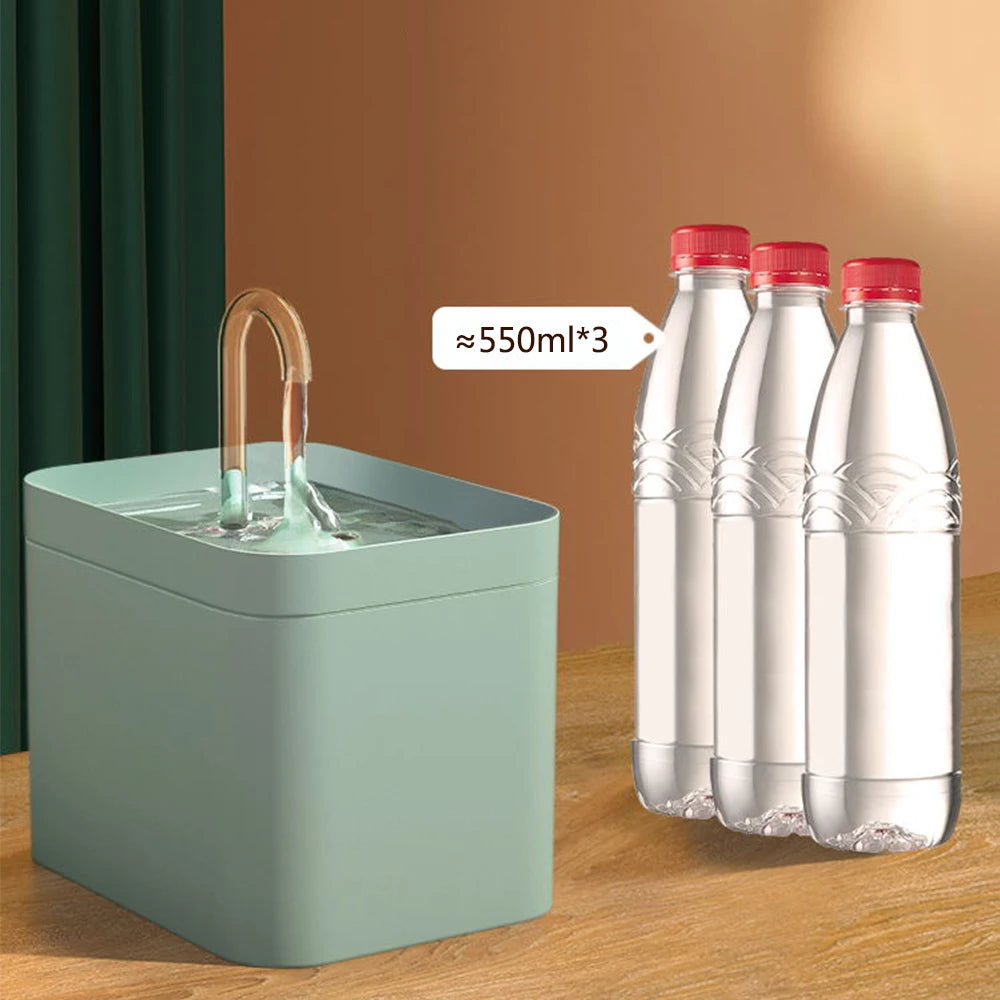 Pet Water Dispenser Auto Filter Electric Mute Cat Drinker 1.5L Recirculate Filtring Drinker for Cat Water Fountain