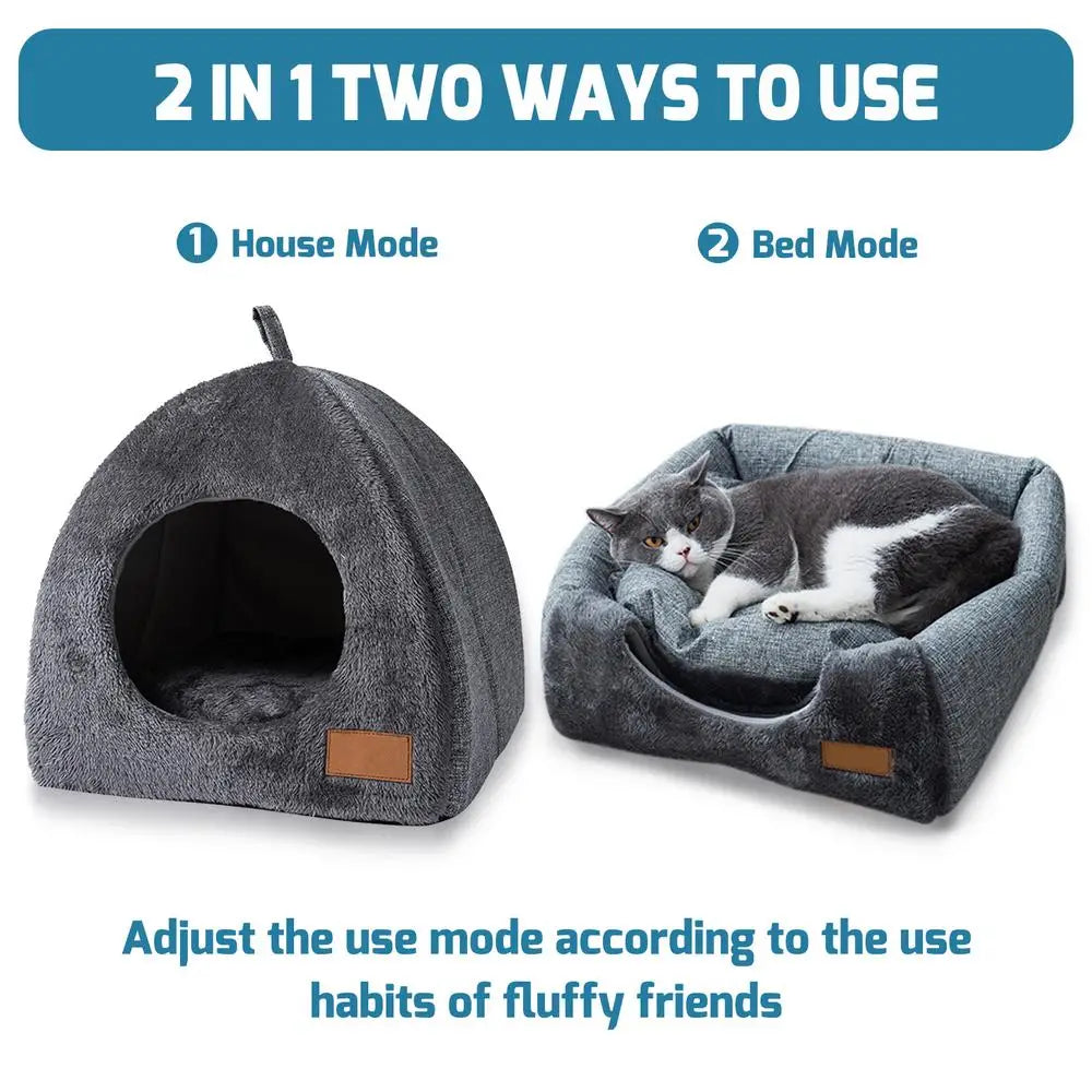 New Triangle Cat Nest New Deep Sleep Comfort In Winter Cat Bed Closed Cat House Pet Nest Safe Pet House Pet Supplies