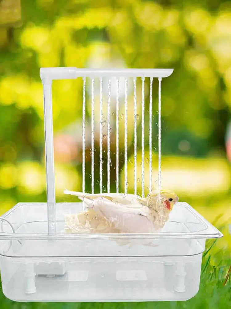 Bird Shower Box Automatic Shower Tub Multipurpose Bird Bathtub Parrot Bath Box For Pet Brids Parakeet Cleaning Supplies