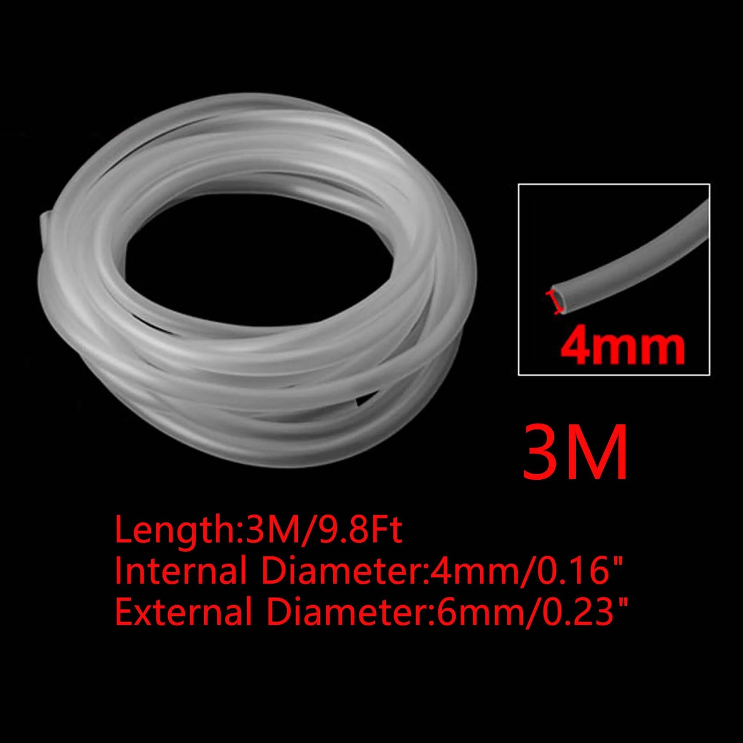 UXCELL Aquarium Silicone Tube Hose Connector ID 4mm Flexible Pipe Water Hose Connector Pump Parts Tools Fish Tank Accessories