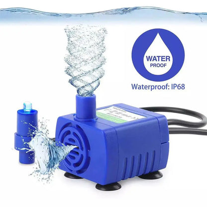 Silent AC Water Pump DC Power-off Water Pump Easy To Light Light Disassemble Pet Two-color Pump LED Fountain D9U9