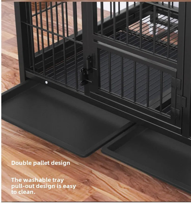 Dog Cage Small Medium Large Dog Square Tube Dog Cage Bold Iron Pet Dog Dog Cage Dog House Teddy Golden Retriever Supplies