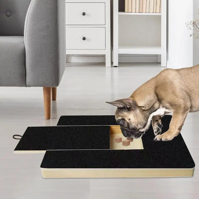Dog Nail Scratch Board Adjustable Wooden Scratching Board with Built-in Treat Box Dog Nail File Board Self Scratcher Toy