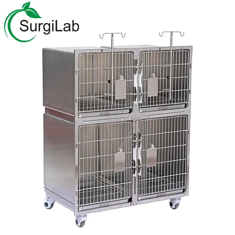 High Quality Stainless Steel Animal Cages Pet Showing Cage For Dog Cat Veterinary Kennel