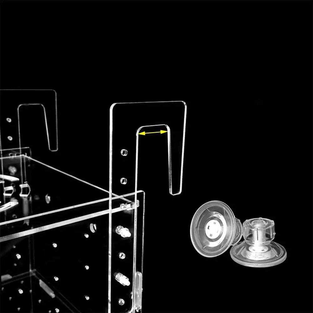 Fish Breeder Box for Aquarium Acrylic Clear Breeder Box with Hook Multifunctional Non Slip Aquarium Incubator with Suction Cup