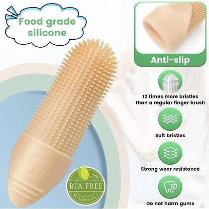 360° Cleaning Finger Toothbrush for Dogs, Food Grade Silicone Dog Finger Toothbrush, Toothbrush for Dogs Cats Dental Care