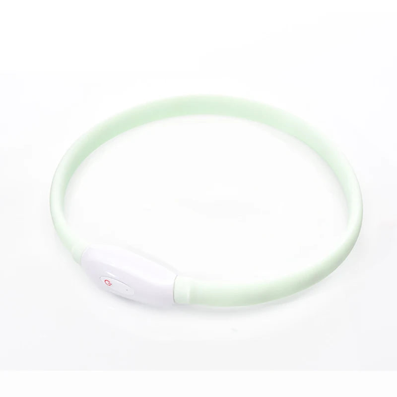 USB Rechargeable Glowing Collar for Large and Small Dogs LED Glowing Dog Collar 9 Flashing Modes Adjustable Soft Silicone Collar