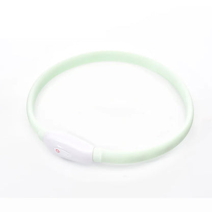 USB Rechargeable Glowing Collar for Large and Small Dogs LED Glowing Dog Collar 9 Flashing Modes Adjustable Soft Silicone Collar