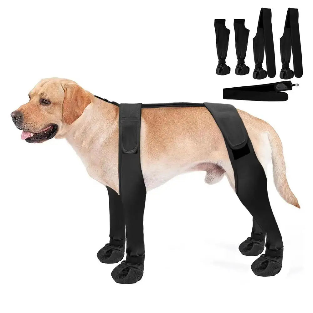 Dog Suspender Boots Waterproof Paw Protectors Non-slip Pets Paws Protector Adjustable Walking Shoes Booties Dog Paw Protectors