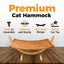 Cat Bed Elevated Cat Hammock Wooden Frame with Cushion for Cats Rest and Sleep Comfortable Indoor Cat Supplies Pet Furniture